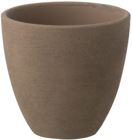 J-Line bloempot Rond - keramiek - taupe - small - 2 stuks
