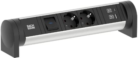 Bachmann CYCLE Desk bureau stekkerdoos met schakelaar 2-voudig + USB A/C - 0.2m GST18 (708.001)