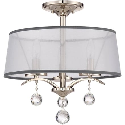 Quoizel LED Plafondlamp Whitney | 3X E14 Max 40W | Dimbaar | Imperial Silver