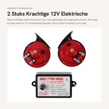 Dailygoods - 2 Stuks Krachtige 12V Elektrische Hoorn voor Auto