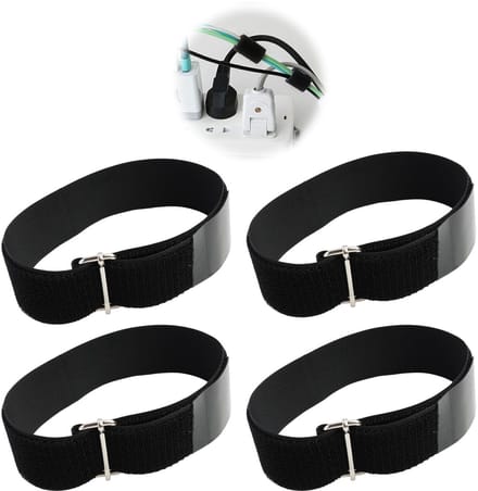 Dailygoods- Klittenbandbanden 50 cm - Extra breed - Antislip - Elastisch - Veiligheid - Siliconen punten voor goede grip - Kabelbinders