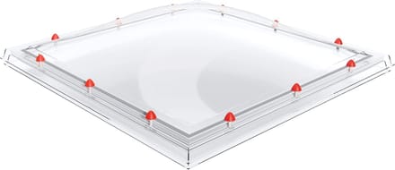 Skylux polycarbonaat lichtkoepel 3-wandig - helder 1500 x 1500 mm