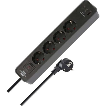Brennenstuhl 1153240216 Stekkerdoos Zwart Randaarde stekker 1 stuk(s)