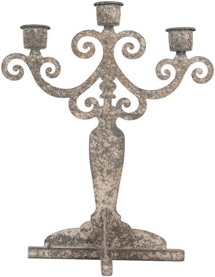 Clayre & Eef Kandelaar 26x16x35 cm Grijs Metaal
