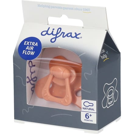 Difrax Fopspeen - Natural - 6+ maanden - Siliconen - Peachy - 1 stuk