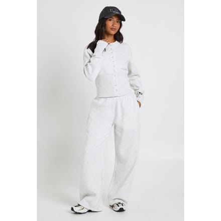 boohoo Dames Petite Deep Hem Popper Bomber Sweatshirt Trainingspak | Asgrijs | Maat: Small