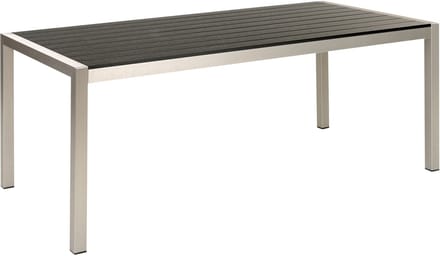 VERNIO - Tuintafel - Zwart/Zilver - 90 x 180 cm - Aluminium