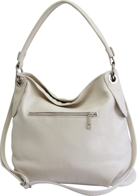 AmbraModa Italiaanse handtas schoudertas van echtleer GL012 Beige