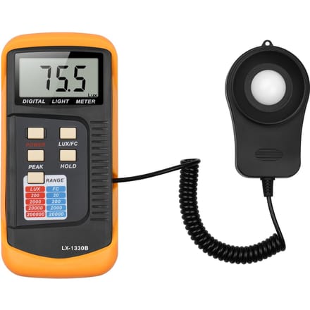 Digitale verlichtingssterkte Lichtmeter Handmatig bereik 200 tot 200.000 lux LCD-fotometer Draagbare handheld