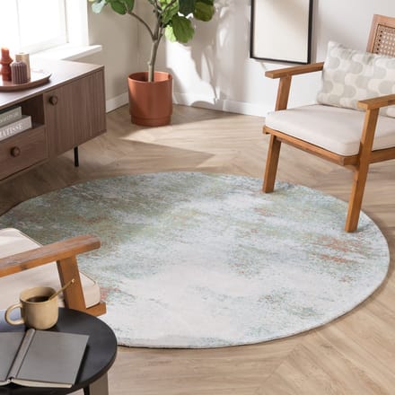 Studio Clarice Rond abstract vloerkleed - Candice Mint - Ø 140cm