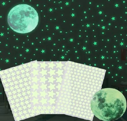 Ulanax® | Glow In Dark - Sterren - Maan - Groen |