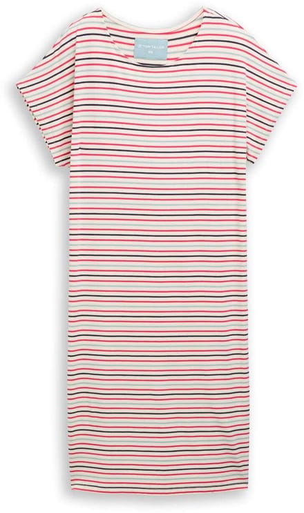 Tom Tailor - Nachthemd met streepjesmotief - Maat 40 - white-medium-horizontal stripe
