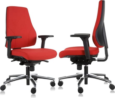 Bureaustoel Actiflexx Basic ARBO NPR 1813 | stof rood | aluminium voetenkruis!