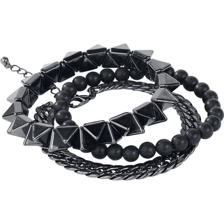 Black Premium by EMP Armband Set - Stud Mix - zwart