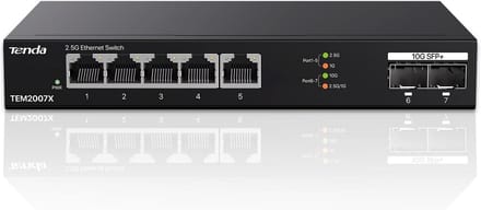 2.5Gbit Ethernet Switch met 5x 2.5G Poorten & 2x 10G SFP+ Poorten - Ongeheerste LAN Switch