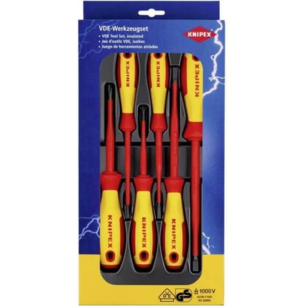 Knipex Schroevendraaierset VDE 6-delig Plat, Kruiskop Phillips