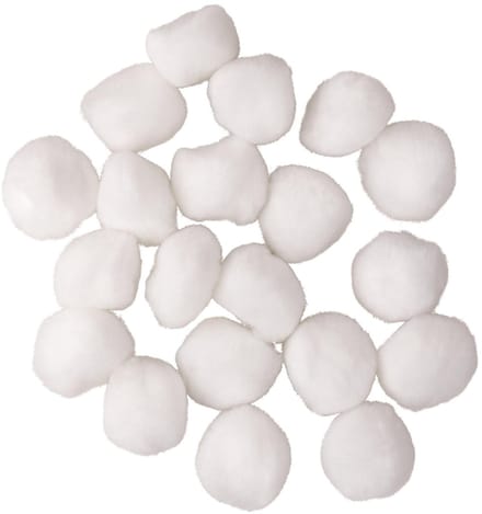 Rayher Hobby/knutsel pompons - 20x stuks - D38 mm - wit - pompoms - hobby en knutsel materiaal