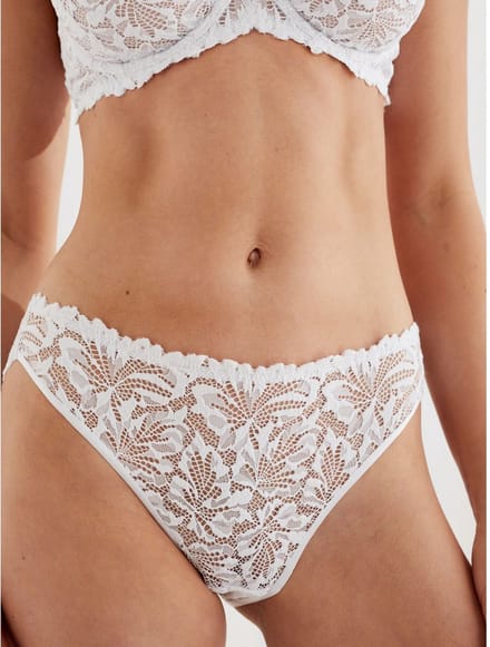 Next - Dames - Set van 2 hoog uitgesneden kanten Ultimate Comfort slips - Wit