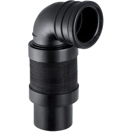Geberit Duofix wand aansluitbocht - 90mm - met flexibel aansluitstuk - zwart