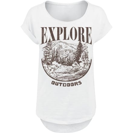 Goodie Two Sleeves - Fun T-shirt - Explore Outdoors - M - voor Vrouwen - wit