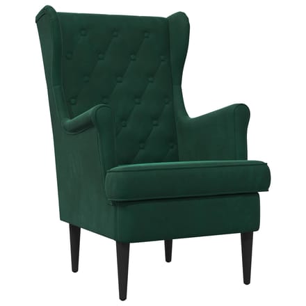vidaXL - Fauteuil - Donkergroen - Fluweel