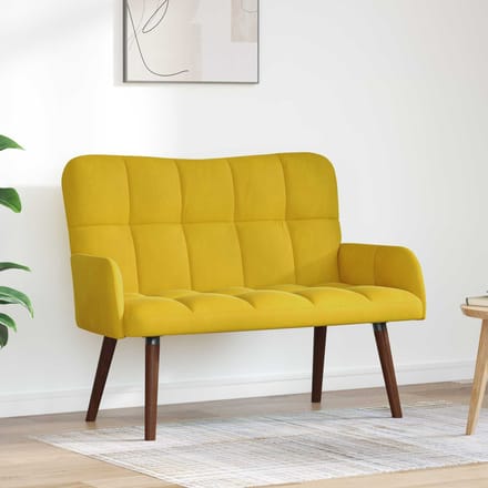 vidaXL - 2-Zits - Sofa - Geel - 115 - x - 61 - x - 87 - cm - fluweel