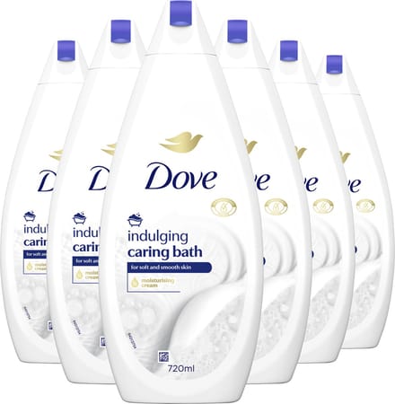 Dove - Caring Bath Badcrème - Indulging Cream - 6 x 720 ml - Voordeelverpakking