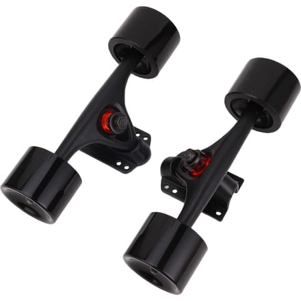 2pcs Trucks de Skateboard 7 Pouces avec Roues 65x51mm Ensemble Combo Trucks Roues de Longboard Alliage d'Aluminium black