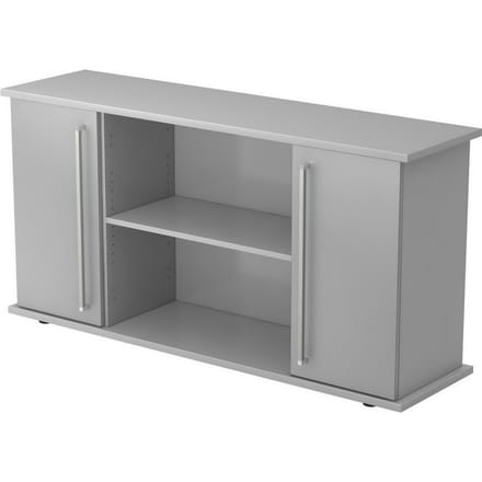 KAPA SB | Dressoir | met deuren - Grijs/Zilver Chrome metaal handgreep
