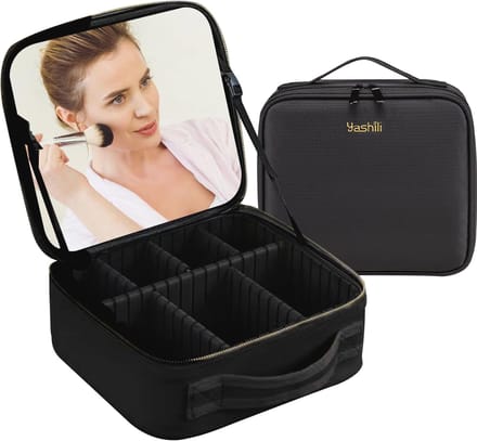 Cosmetica Tas met Grote Spiegel - Reis Make-up Organizer