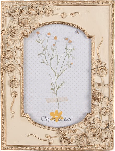 Clayre & Eef Fotolijst 10x15 cm Beige Goudkleurig Kunststof