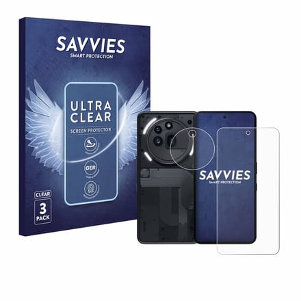 Savvies - Screenprotector voor Nothing Phone (3a) Pro (Voor+Camera) - Folie Beschermfolie transparant 6 Stuks