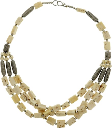 Behave - Ketting Crème-Zilverkleur - 61,5 cm - Elegante Stijl