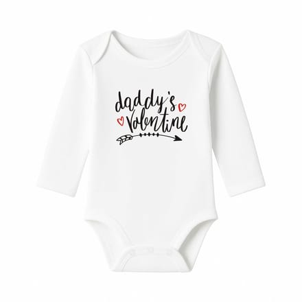 Romper Daddy's Valentine - wit - 62/68 - lange mouw