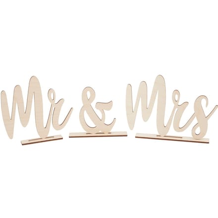 Houten bord "Mr & Mrs"