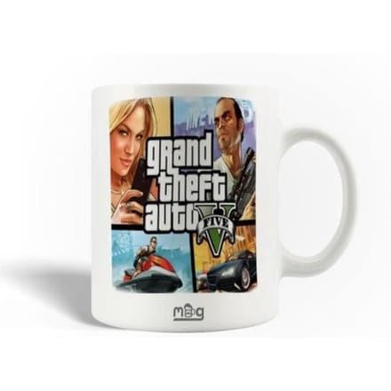 Keramische Mok - GTA V - 30cl - Wit - Vaatwasmachinebestendig - Cilindrisch