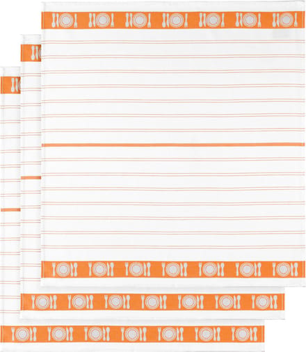 De Witte Lietaer Theedoek BML, Oranje - 3 stuks - 65 x 65 cm - Katoen
