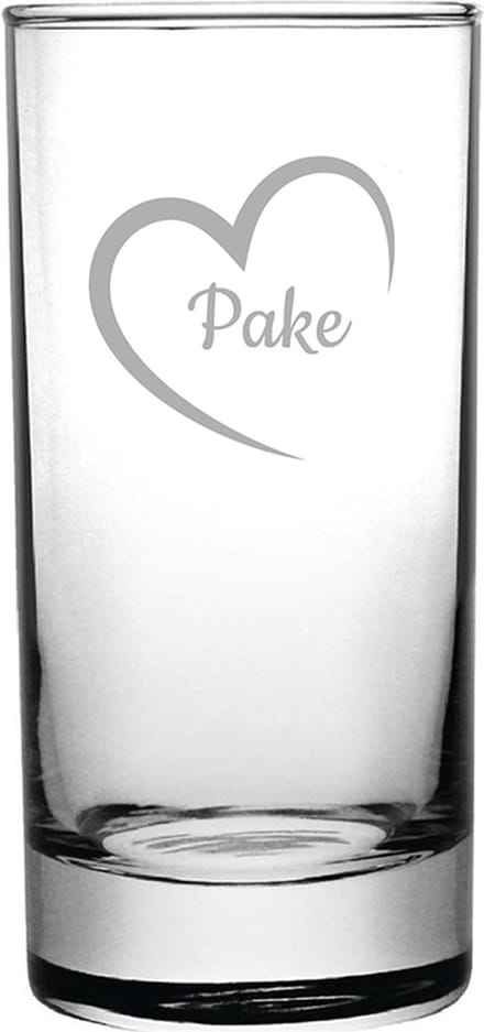 Gegraveerde longdrinkglas 28,5cl Pake mei hert