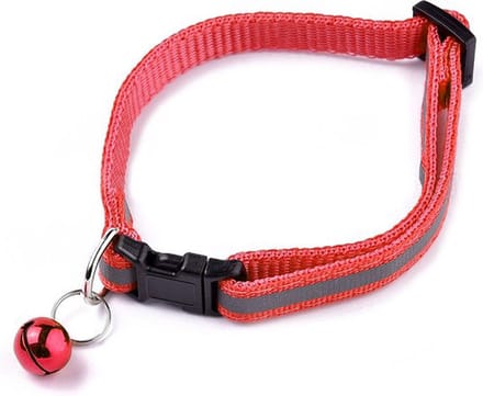 halsbandje met belletje - katten - kleine honden - rood - reflectorstrip