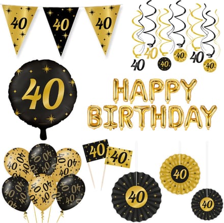 Classy Party 40 jaar verjaardag versiering pakket XL