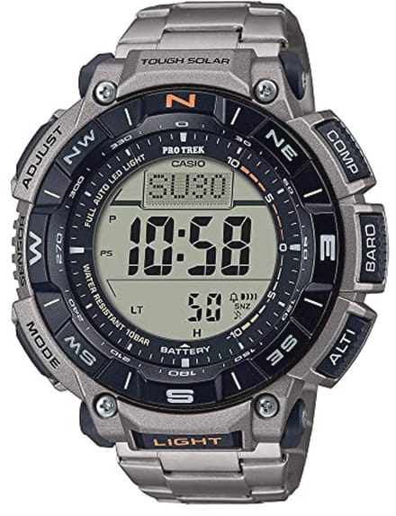 Pilotenhorloge Grijs met Digitale Display en Titanium Armband