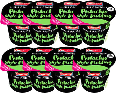 Ehrmann High Protein Pudding Pistache - lactosevrij en verlaagd in suikers - 8 x 200 gram