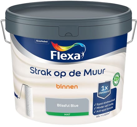 Flexa - Strak Op De Muur Binnen Mat - Blissful Blue - Mengverf - 10 L