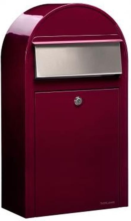 Brievenbus Bobi Grande S (Slim) Bordeaux Rood / RVS Klep