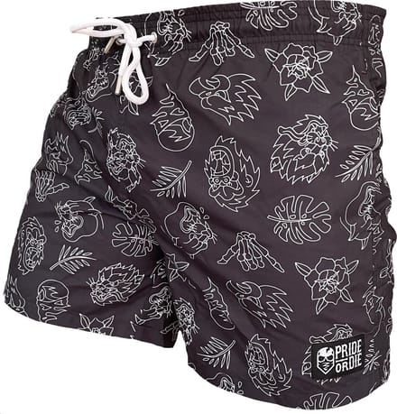 PRiDEorDiE Zwem- & Trainingsshort WILD SIDE Zwart - XL - Jeans Maat 36