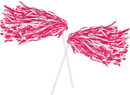 2x Rode en Witte Poly Shakers voor Feest en Support
