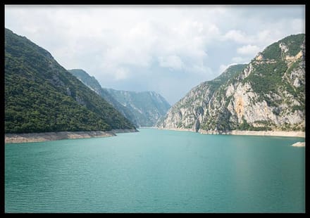 Poster Blauw Meer - 30x40cm - Natuur Poster - WALLLL