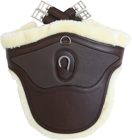 Buiklapsingel wol / bont special bruin 130 cm