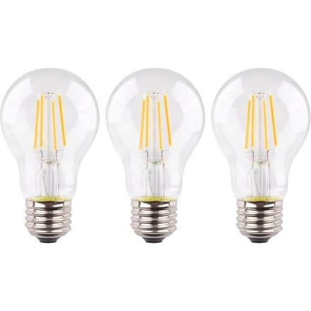 3 stuks Müller filament led lamp E27 4.9W 470lm 2700K Helder Niet dimbaar A60