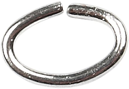 Ring, ovaal, dikte 0,7 mm, verzilverd, 50 stuk/ 1 doos